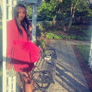 Burgundy Bow Dress- ASOS  Size 6